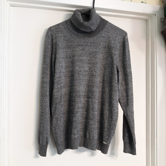 CALVIN KLEIN SILKY GRAY TURTLENECK, XL - Picture 1 of 5